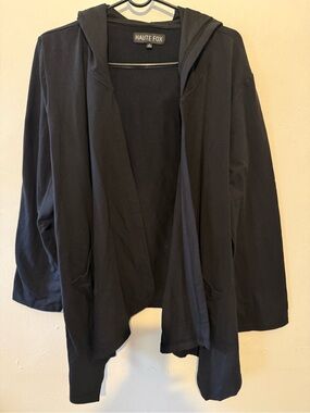 Women’s Black Hooded Open Front cardigan